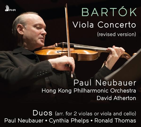 Albumcover mit einem Mann, der Viola spielt, Paul Neubauer, Violakonzert, Hong Kong Philharmonic Orchestra.