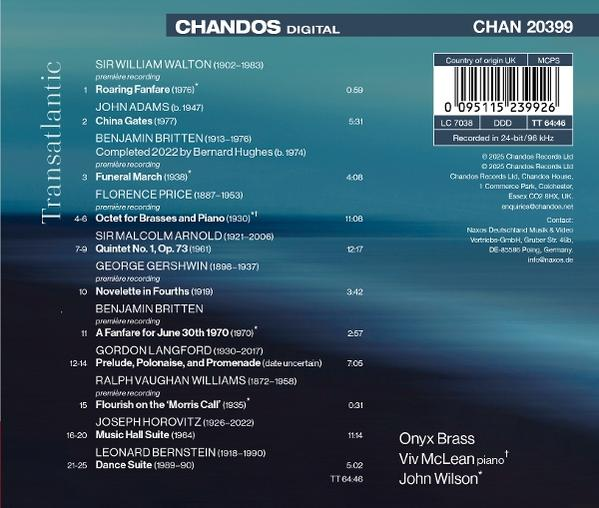 CD-Hülle. Rückseite mit Titelliste und Credits. Blauer Hintergrund mit weißem Text.