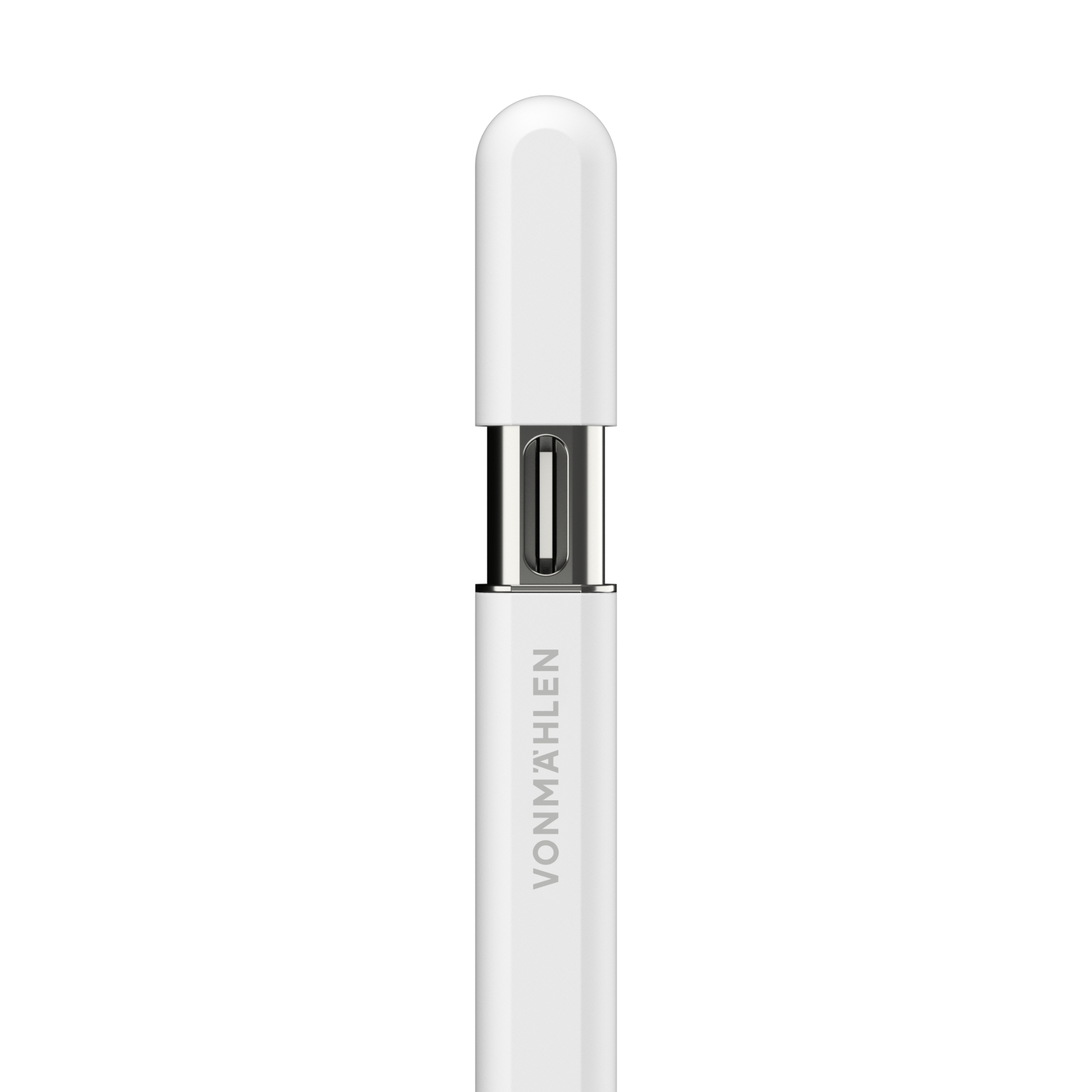 Ein weißer Stift mit der Marke "VONMÄHLEN" auf der Seite.