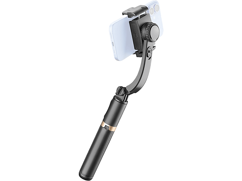 Estabilizador - CellularLine FREEMOTION, 3 funciones en 1, Anti-vibraciones, Con Bluetooth y control remoto, Negro