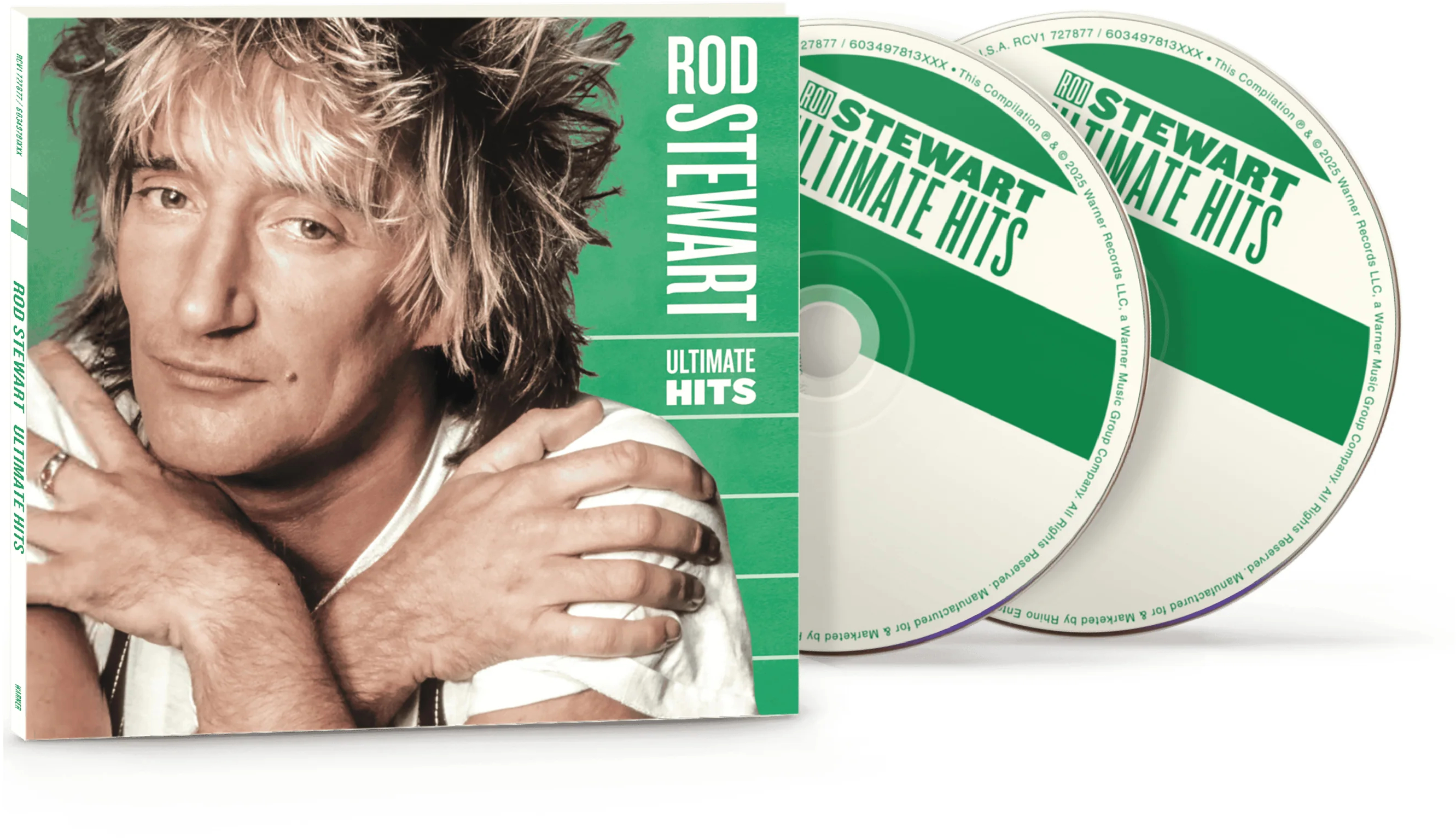 Rod Stewart album két CD-vel. Az album zöld és fehér, Rod képével.