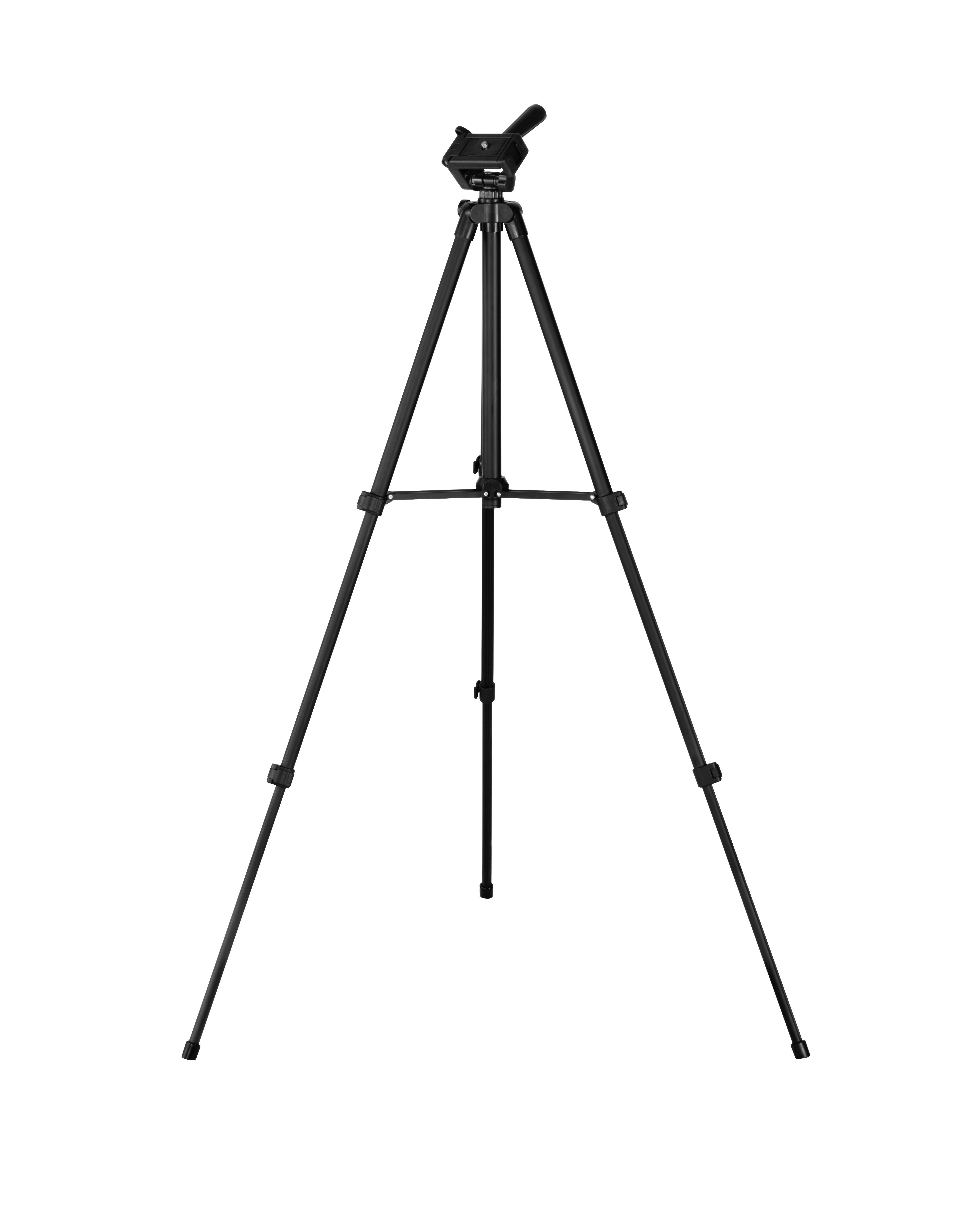 Beyaz arka plan üzerinde siyah bir tripod.