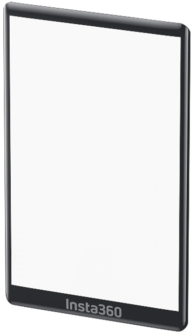 Fekete tablet fehér képernyővel és az Insta360 logóval alul.