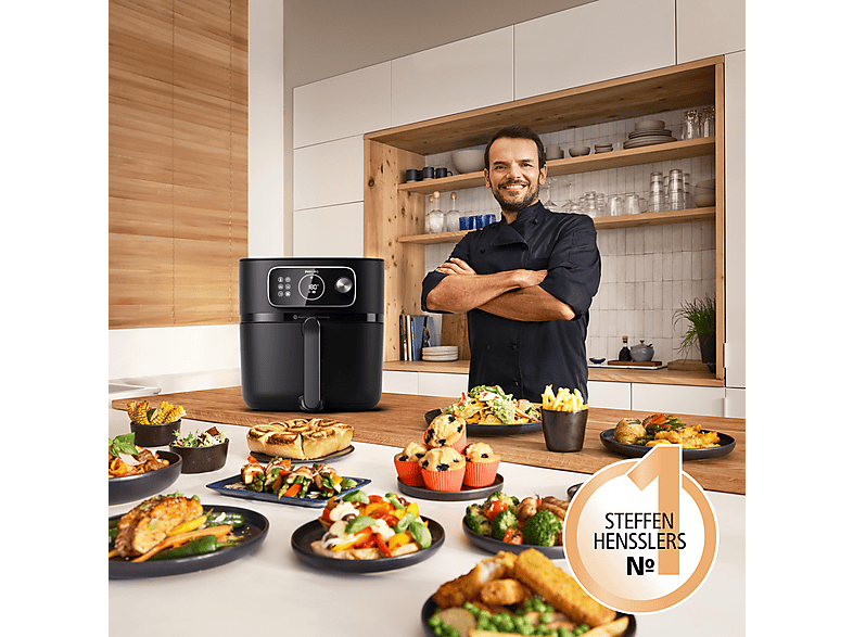 Thumbnail - PHILIPS HD9876/90 Airfryer Connected XXL Series 7000 8.3L Heißluftfritteuse 2200 Watt Schwarz