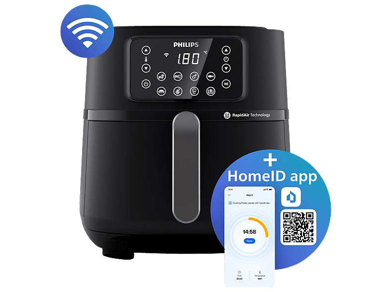 PHILIPS HD9285/90 Airfryer Connected XXL Series 5000 7.2L Heißluftfritteuse