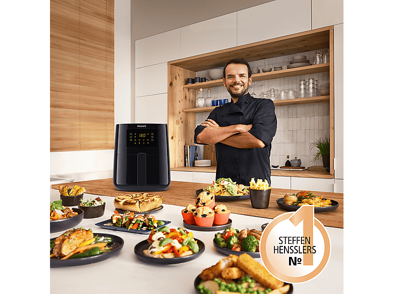 Thumbnail - PHILIPS HD9255/90 Serie 5000 Connected 4.1L Heißluftfritteuse 1400 Watt Schwarz