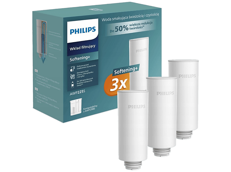 Wkład filtrujący PHILIPS Softening+ AWP225S/58 3szt. Biały