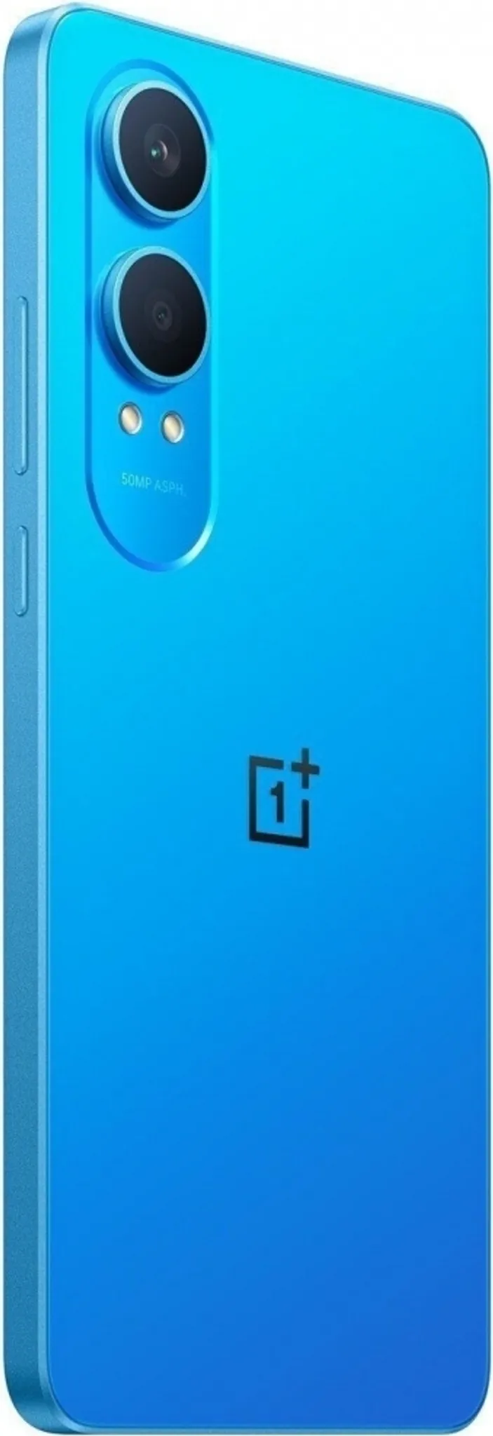 Kék okostelefon hátlap, kamerákkal és OnePlus logóval.