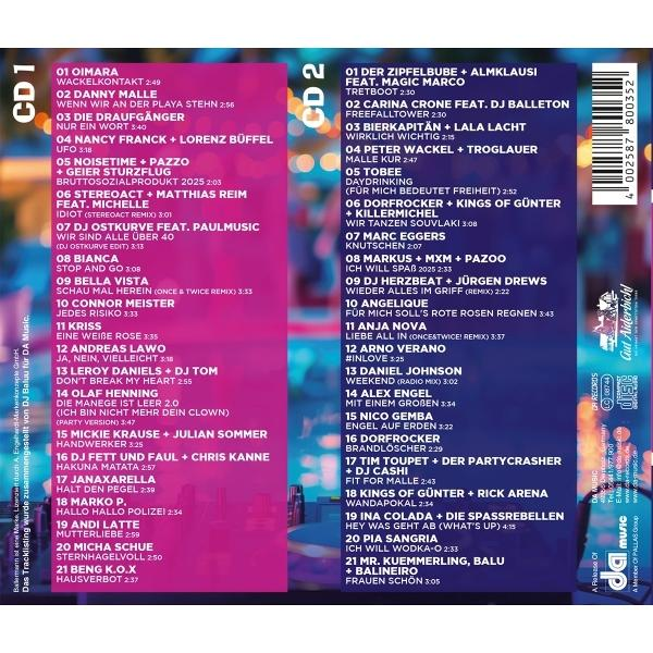 Albumcover: zwei CDs mit Titelliste, verschiedene Künstler und Songs.