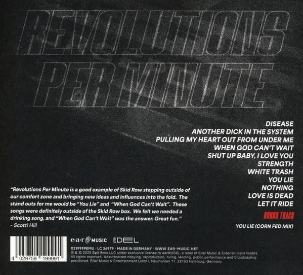 Album-Rückseite mit einer Liste von Songs und Text über das Album.
