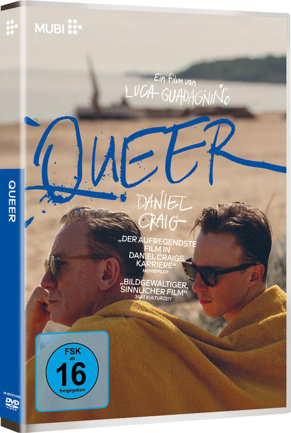DVD-Hülle des Films 'Queer' mit zwei Männern auf dem Cover.