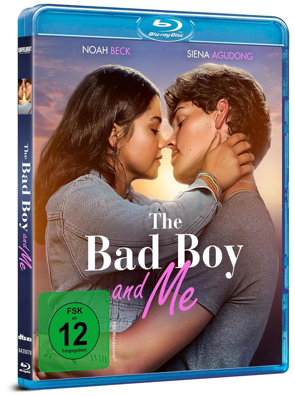 DVD-Hülle von 'The Bad Boy and Me' mit einem Paar in enger Umarmung.