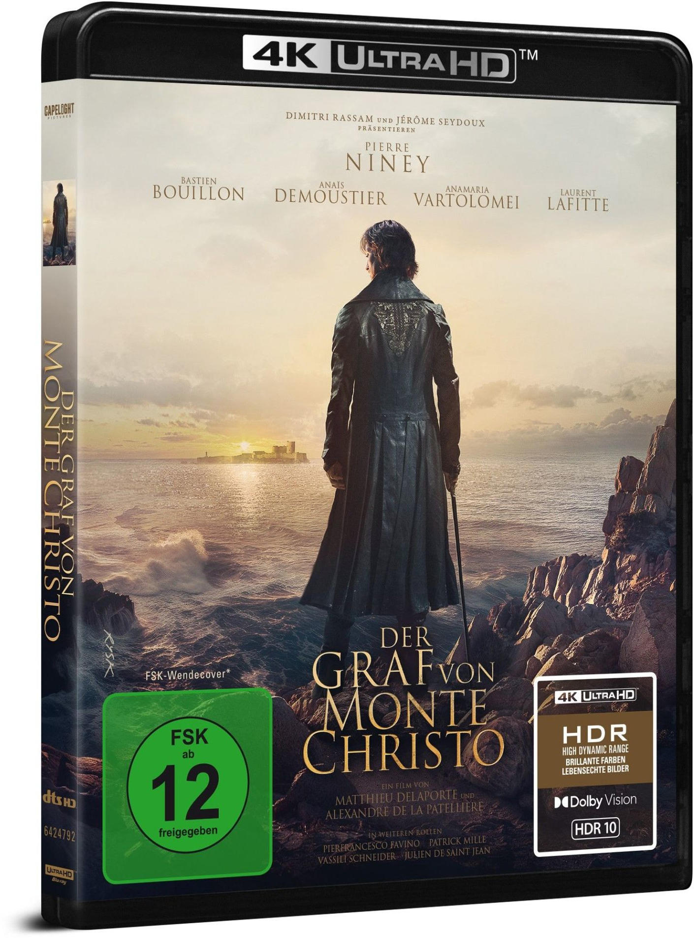 Filmcover von Der Graf von Monte Christo, ein Mann steht und schaut aufs Meer.