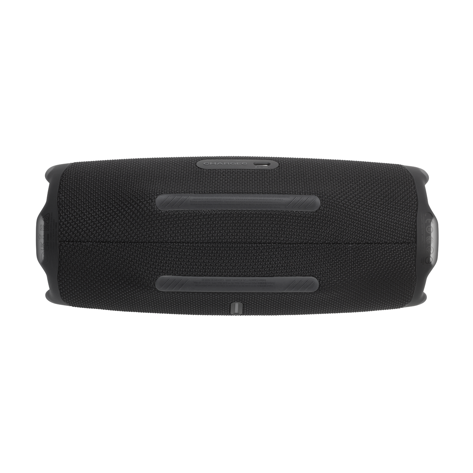 Vista superior del altavoz JBL Charge 6 negro.