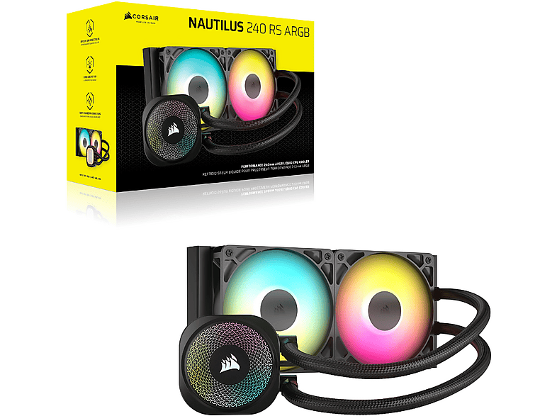 CORSAIR Nautilus 240 RS ARGB CPU Kühler, Flüssigkeitskühlsystem, 240 mm, Schwarz — Foto 5 von 5