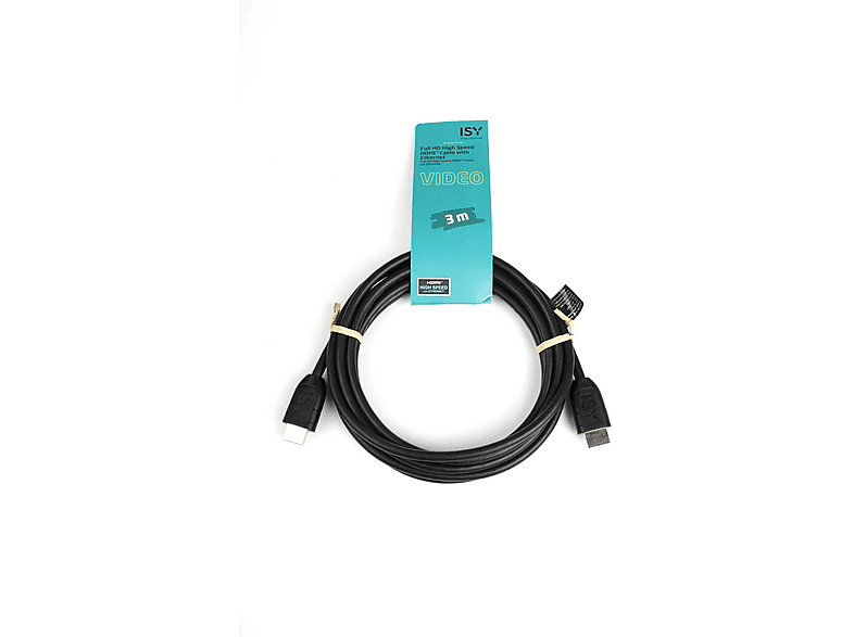 ISY IHD-9044 Full HD High-Speed-HDMI-Kabel mit Ethernet, 3m, Schwarz — Foto 2 von 2