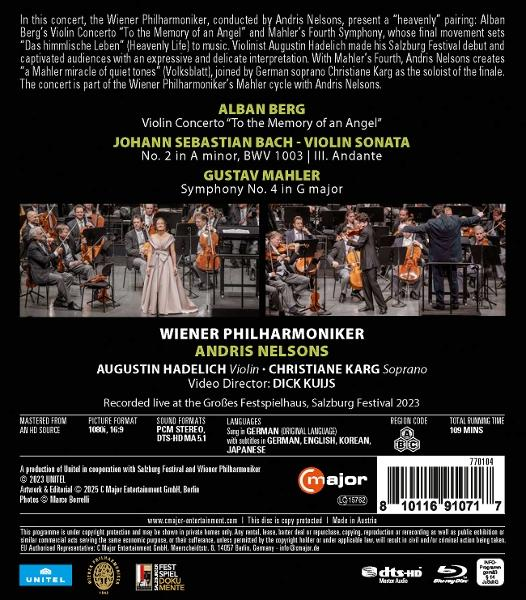 Rückseite einer CD. Orchester auf der Bühne. Text über das Album. Text: Wiener Philharmoniker.