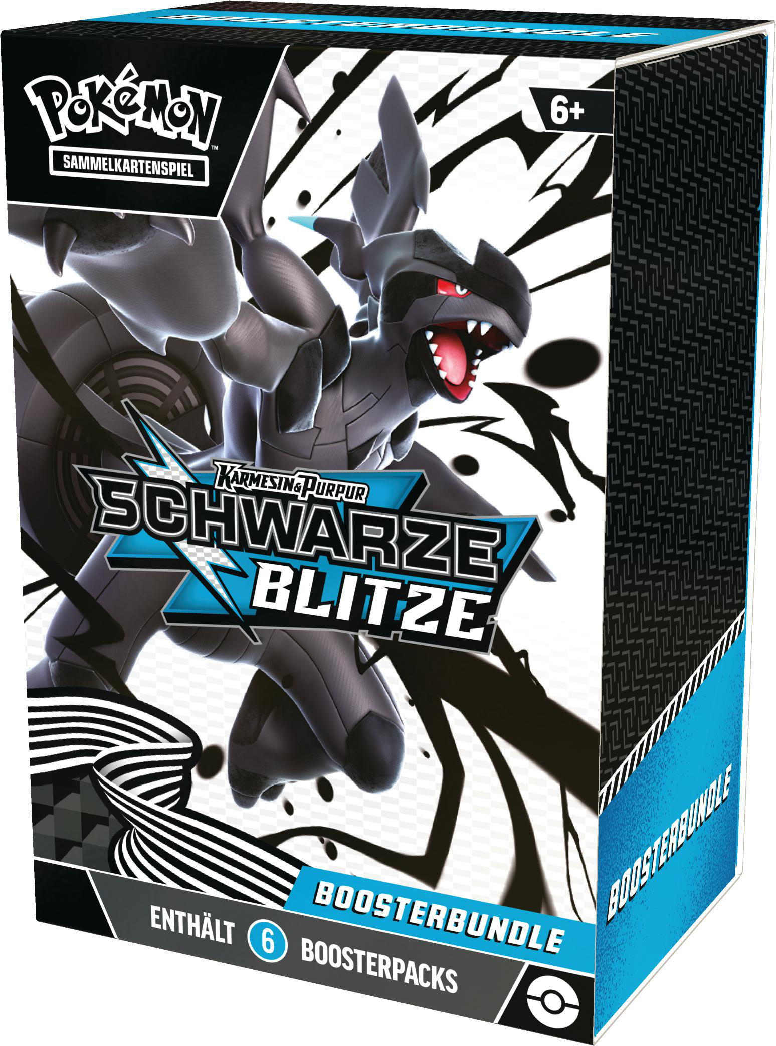 Pokemon Booster Box mit einer schwarz-grauen Drachenillustration.