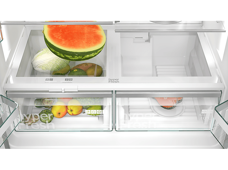 Siemens KF96DPPEA iQ700 Kühl- und Gefrierkombination (574 l, E, 1830 mm hoch, No Frost (verminderte Eisbildung), Gebürsteter Stahl, AntiFingerprint) — Foto 5 von 5