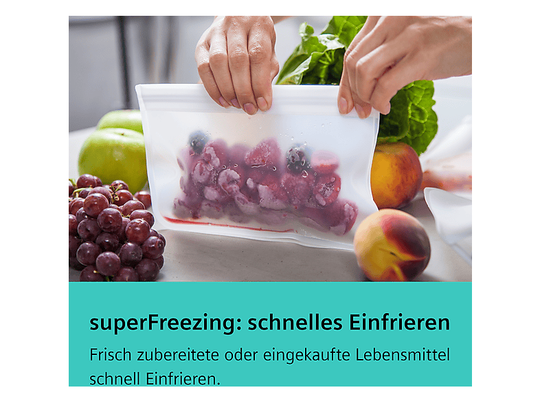 Siemens KF96DPPEA iQ700 Kühl- und Gefrierkombination (574 l, E, 1830 mm hoch, No Frost (verminderte Eisbildung), Gebürsteter Stahl, AntiFingerprint) — Foto 4 von 5