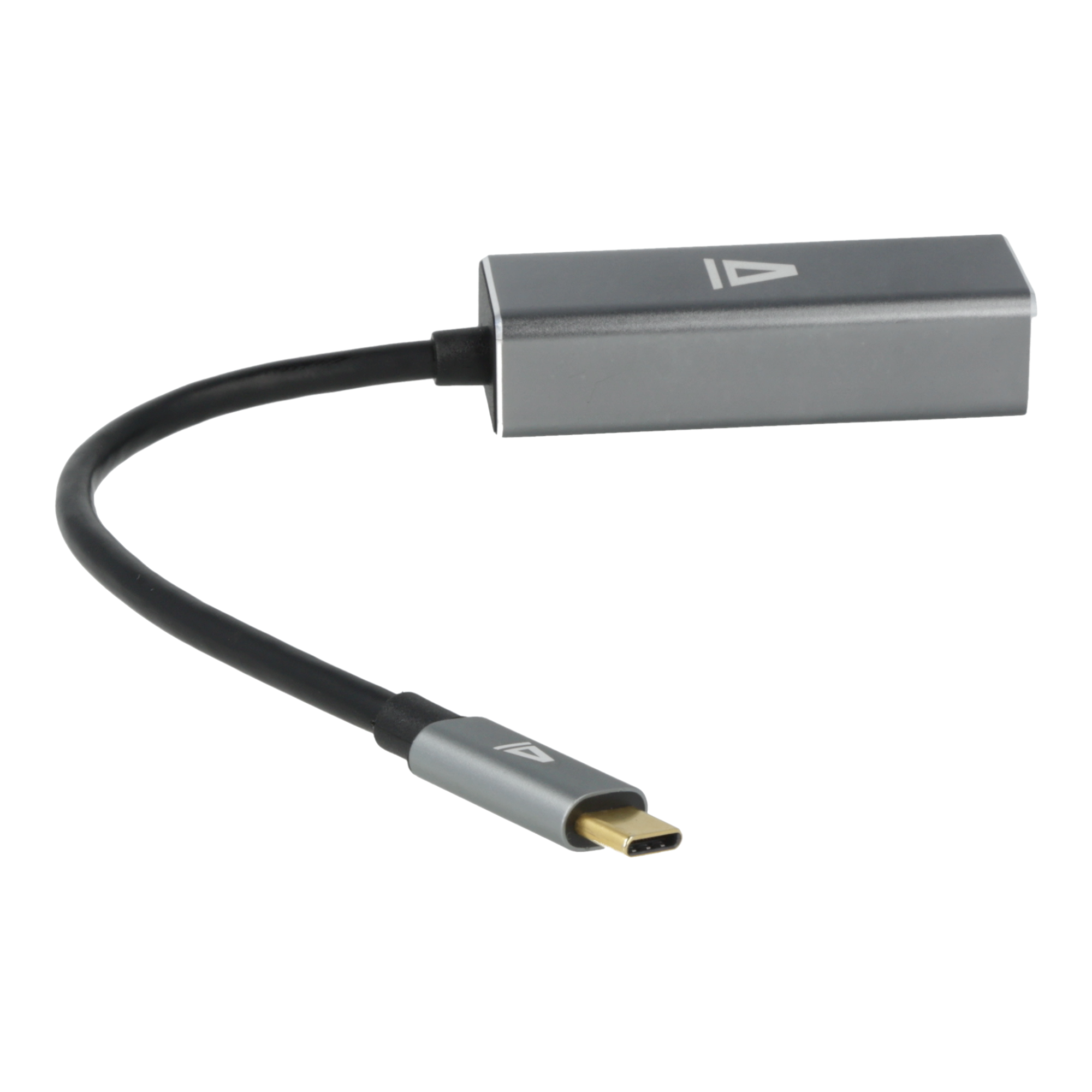 Ezüst adapter fekete kábellel. Az adapter Type-C és USB-C csatlakozóval rendelkezik.