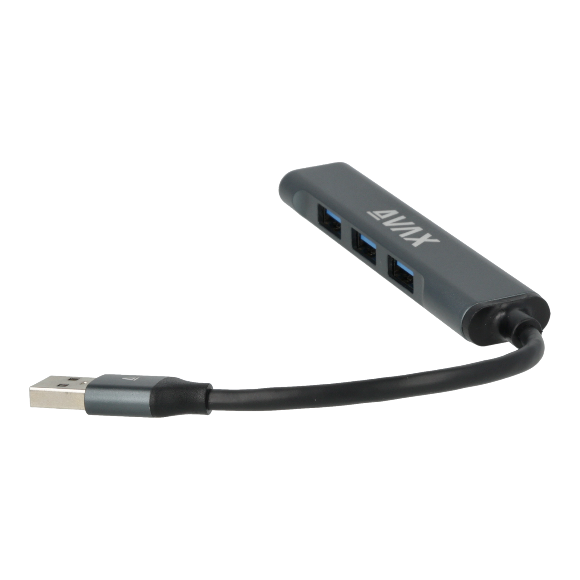 USB hub doboz, hub és USB kábel képével.