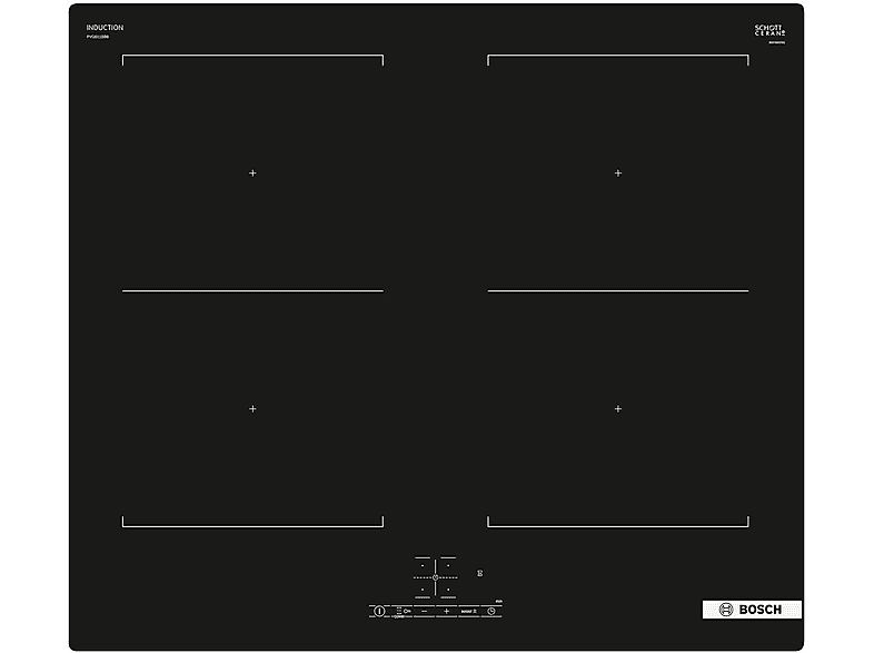 Piano Cottura A Induzione Bosch Pvq611Bb6E, 4 zone cottura, 59,2 cm x 52,2