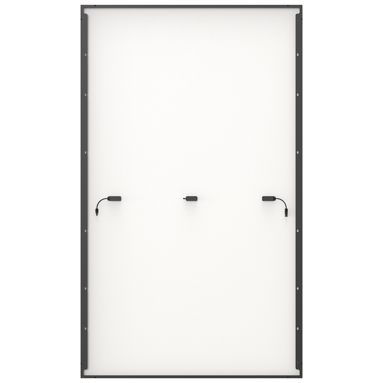 Back of a solar panel with a white interior and a gray frame.