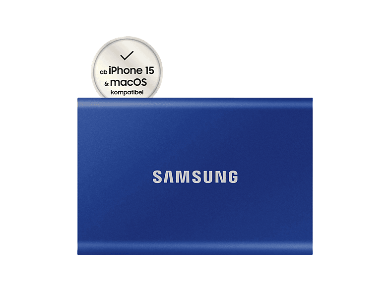 SAMSUNG Portable SSD T7 PC/Mac Festplatte, 2 TB SSD, extern, Indigo blue
