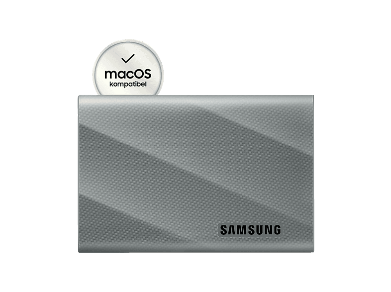 SAMSUNG T9 PC/Mac Festplatte, 2 TB SSD, extern, Grau