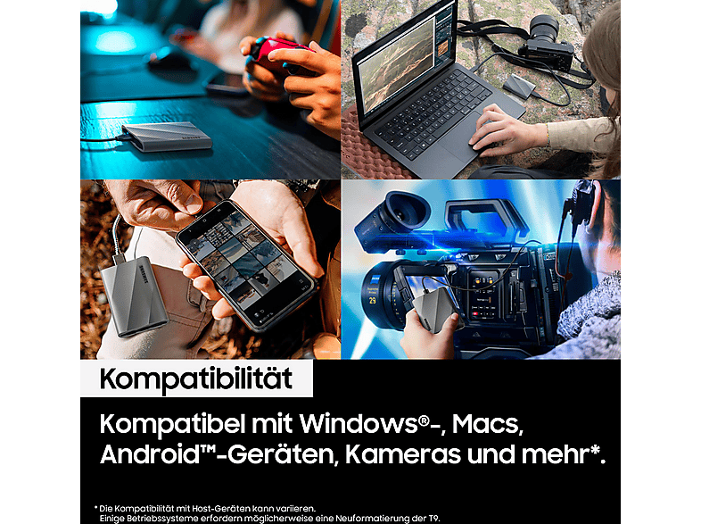 Thumbnail - SAMSUNG T9 PC/Mac Festplatte, 2 TB SSD, extern, Grau