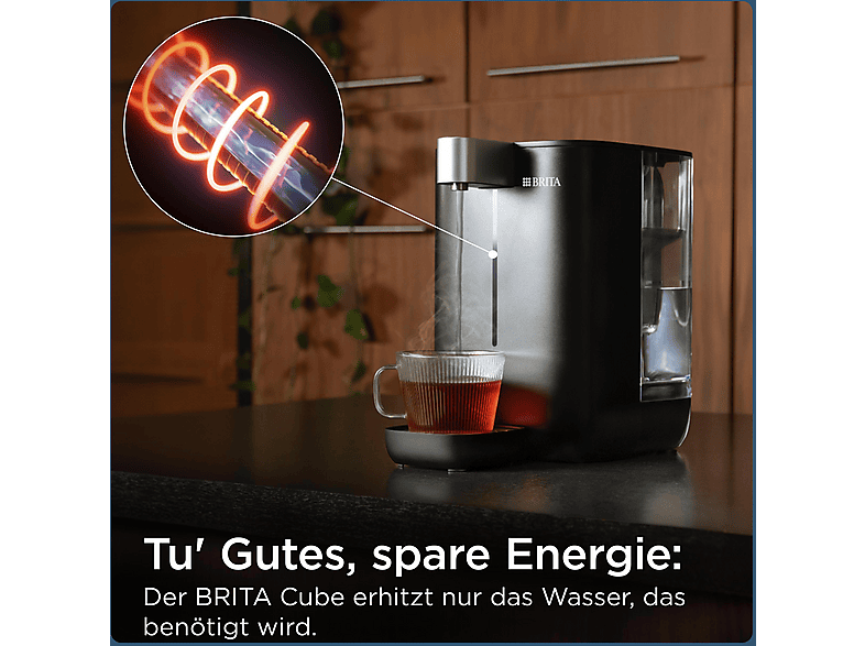 BRITA CUBE Heißwasserspender, Schwarz