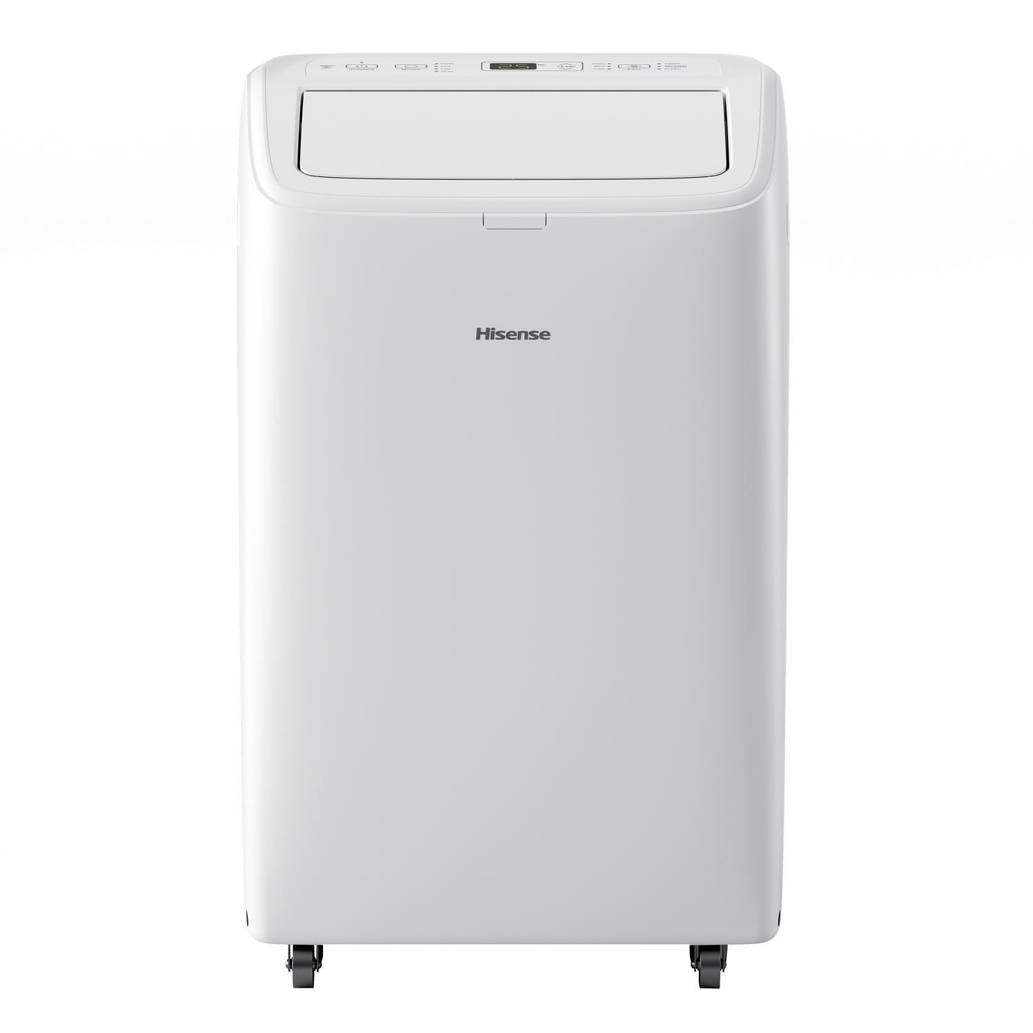 Un aire acondicionado Hisense blanco. La unidad tiene un diseño simple y limpio.