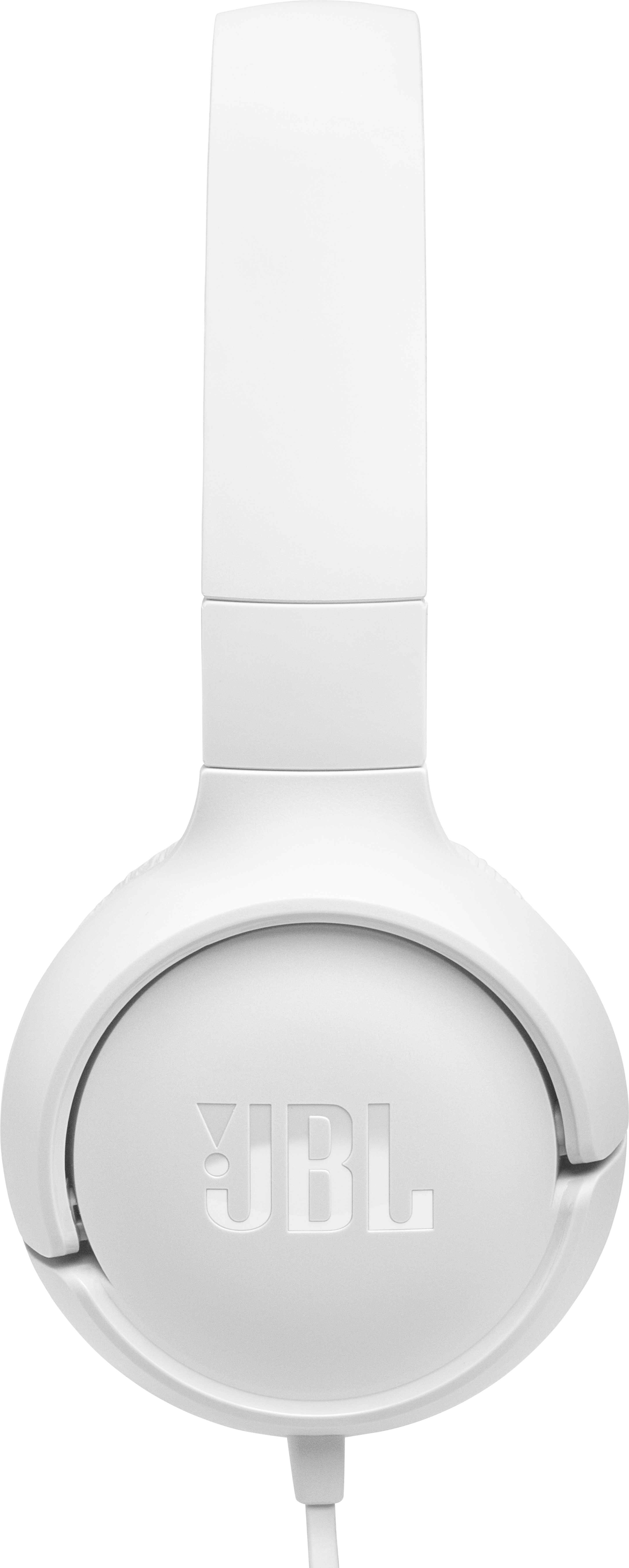Nahaufnahme weißer JBL-Kopfhörer.