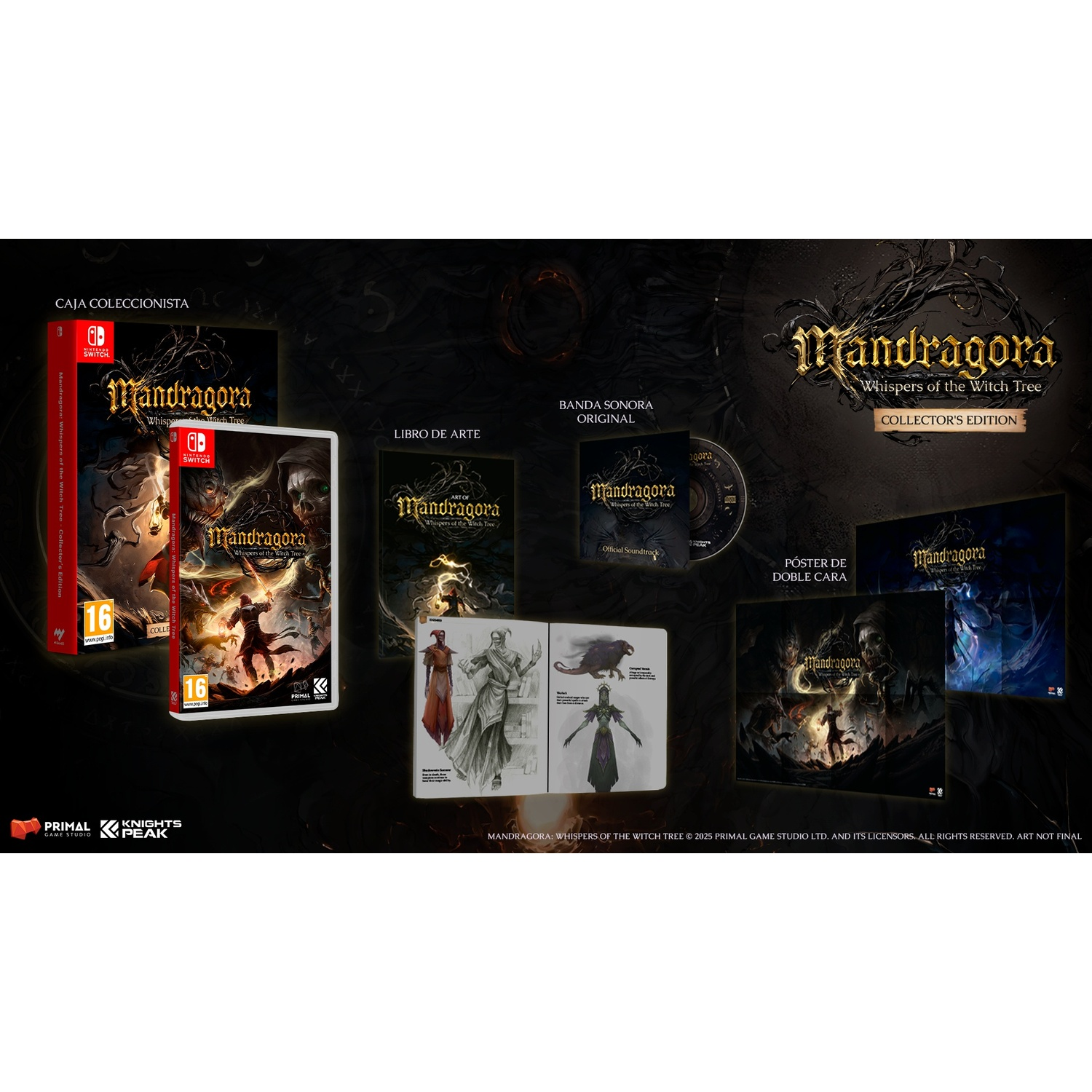 Inhoud van de gamebox van de Collector's Edition. Inclusief de gamebox, artbook, soundtrack en dubbelzijdige poster.