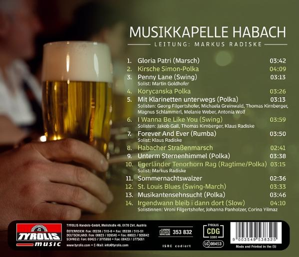 CD-Cover mit Bierglas und Text auf Deutsch. Musiker und Titelliste sind ebenfalls angezeigt.