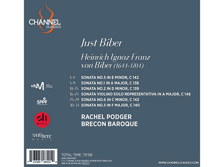 Thumbnail - Brecon Baroque - Rachel Podger (dir) Just Biber (CD)