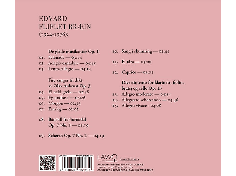 Thumbnail - Hans Christian Bräin - Kammermusikwerke (CD)