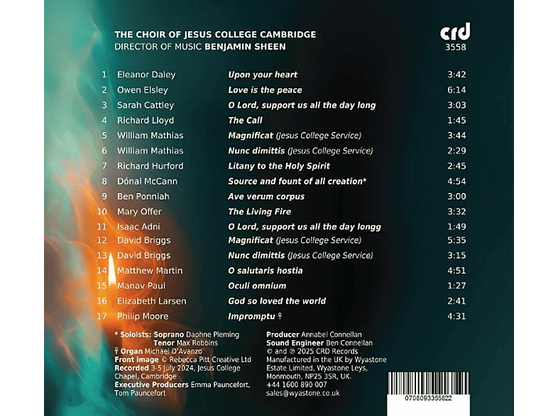 Thumbnail - Jesus College Choir, Cambridge/Sheen, Benjamin - The living fire (CD)