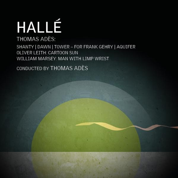 Albumcover mit einem grünen Kreis und einer gelben Linie. Text-Overlay: HALLE und Titelnamen.
