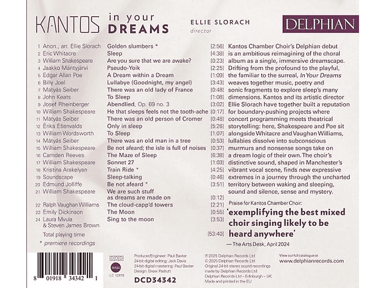 Thumbnail - Ellie/kantos Chamber Choir Slorach - In Your Dreams Chorwerke (CD)