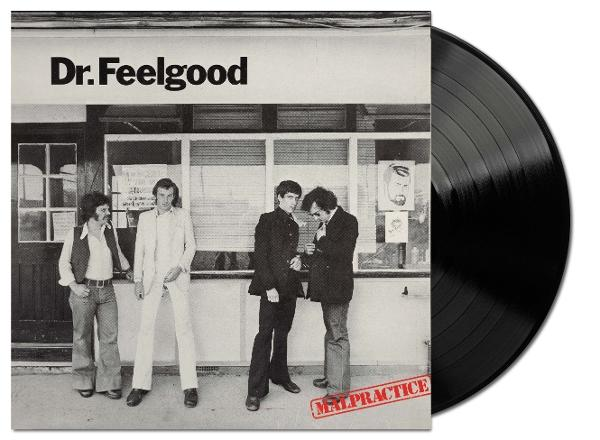 Albumcover einer Band mit einem Schwarz-Weiß-Foto. Das Wort MALPRACTICE steht unten.