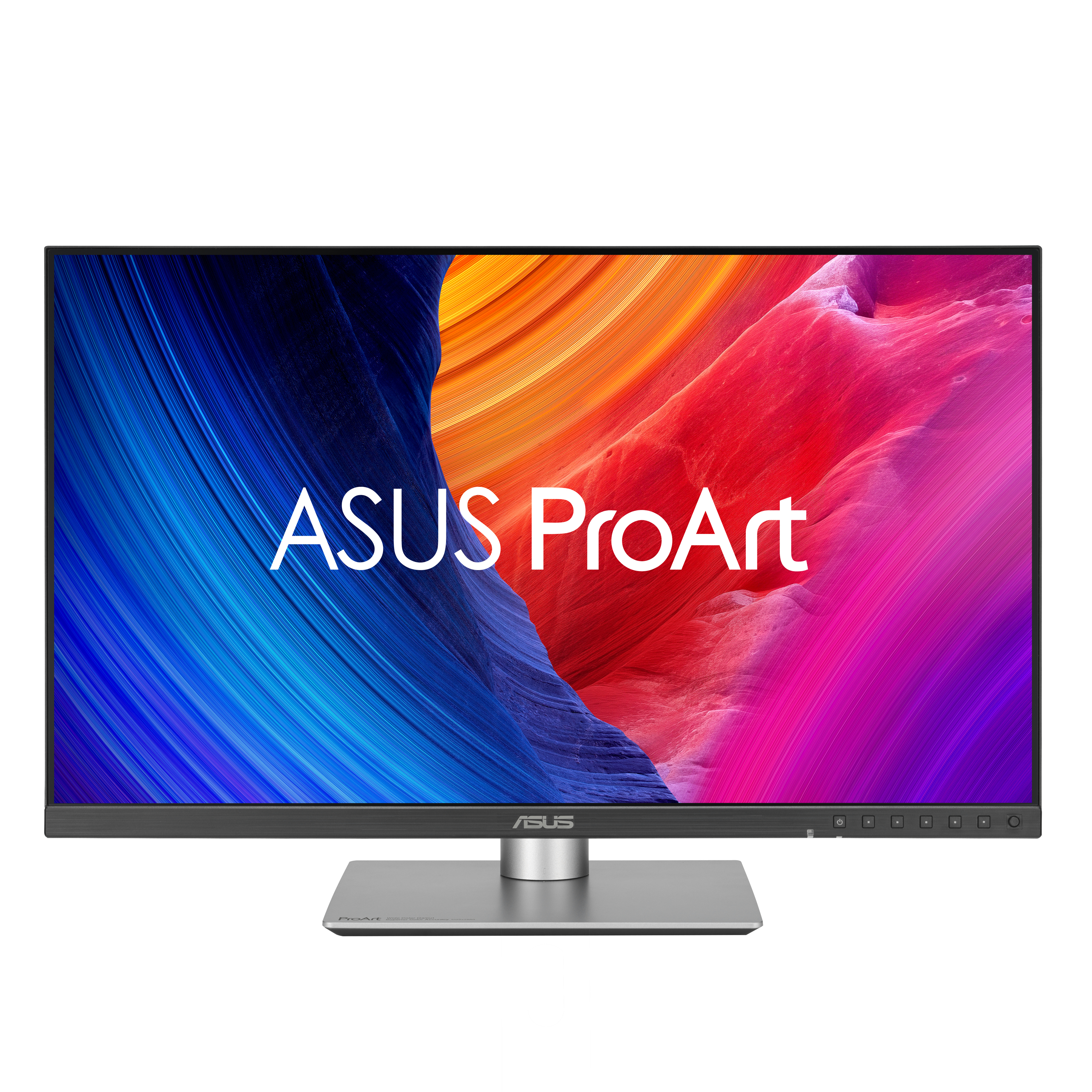 Ein ASUS-Monitor mit verstellbarem Ständer, Seitenansicht.