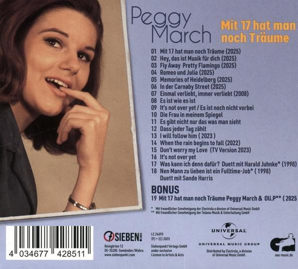 Rückseite einer CD. Bild einer Frau. Songtitel und Credits sind im Text.