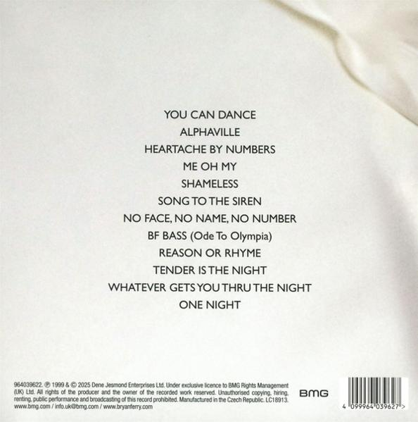 Rückseite eines CD-Covers mit einer Liste von Songs, Urheberrechtsinformationen und einem Barcode.