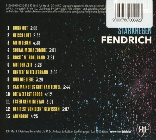 CD-Rückseite mit Titelliste, Künstlername und Copyright-Informationen.