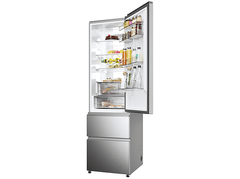 HAIER HTW7620ANMG 3D 60 SERIE 7 Kühlgefrierkombination (A, 414 l, 2050 mm hoch, Inox / Edelstahlfront)