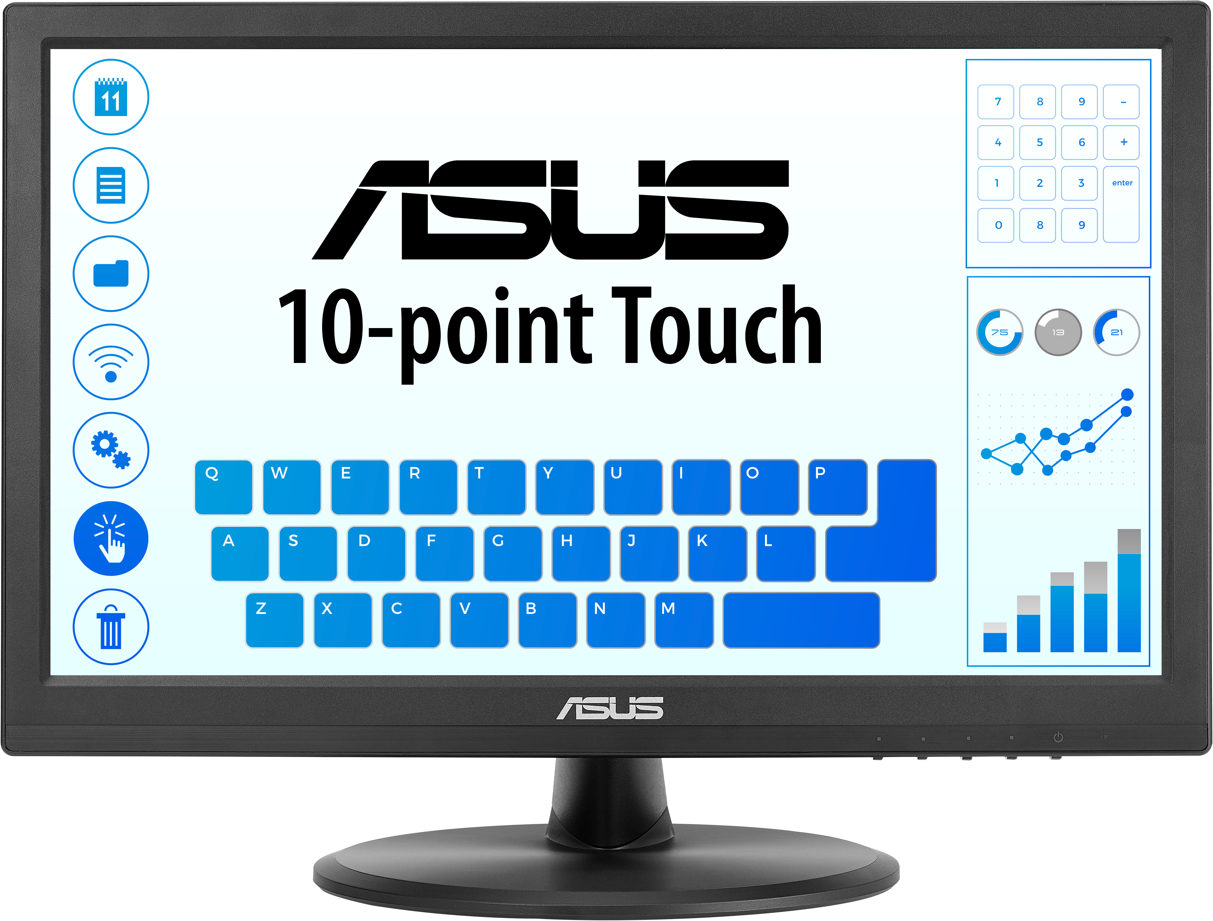 ASUS VT169HE 15,6'' Sík FHD 60 Hz 16:9 Érintőkijelzős IPS LED Monitor