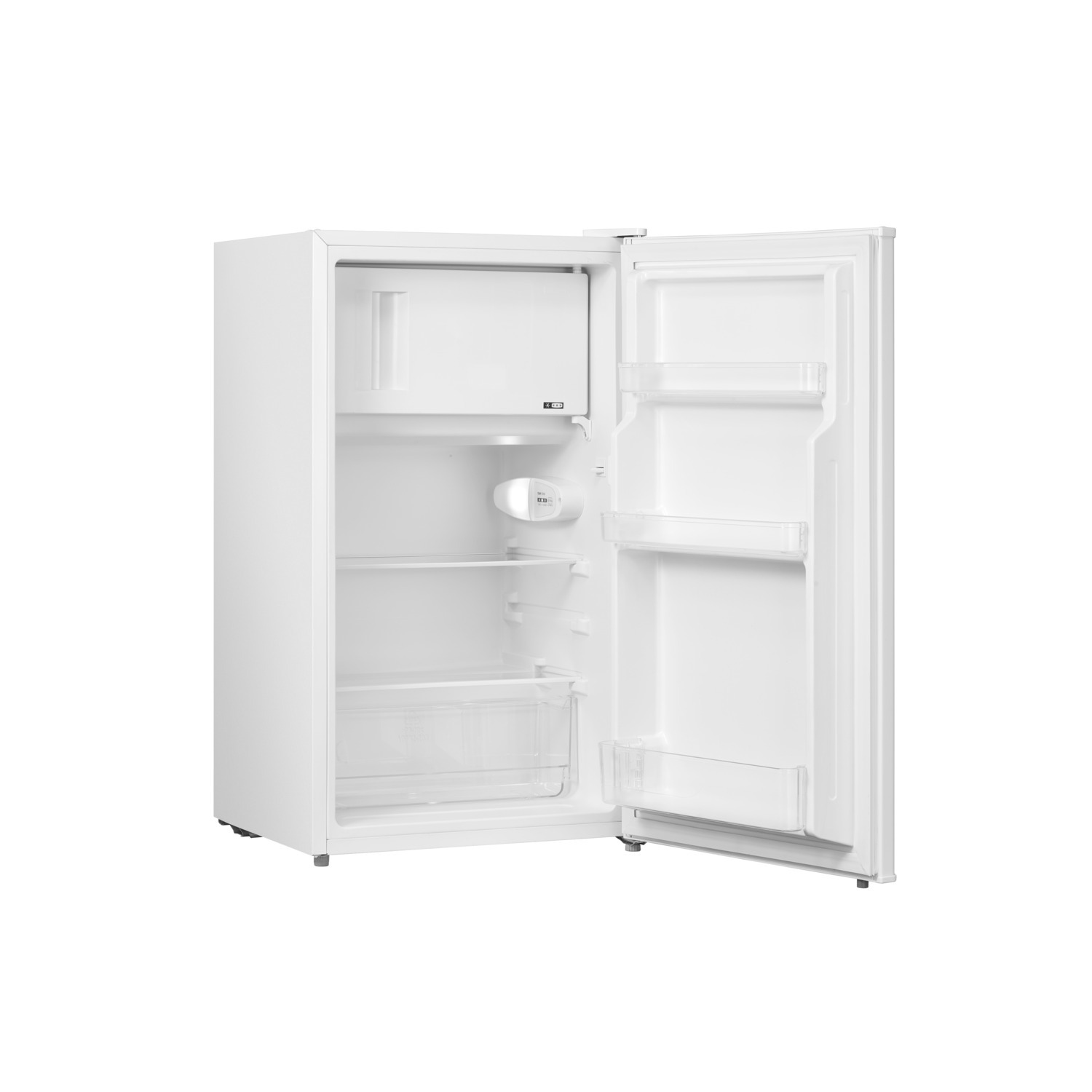 Product information sheet with text and data about a refrigerator on a white background.
