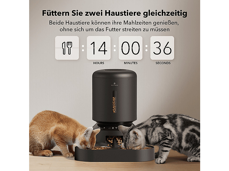 PETLIBRO GRANARY WIFI DUAL ESSENSCHALE SCHWARZ Futterautomat